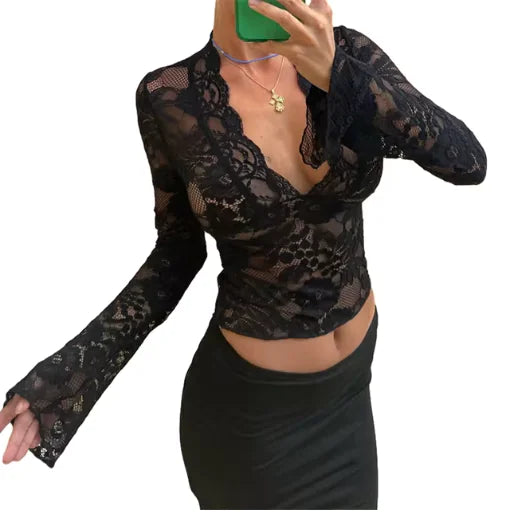 Luxe Lace Deep V Top