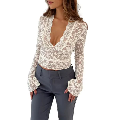 Luxe Lace Deep V Top